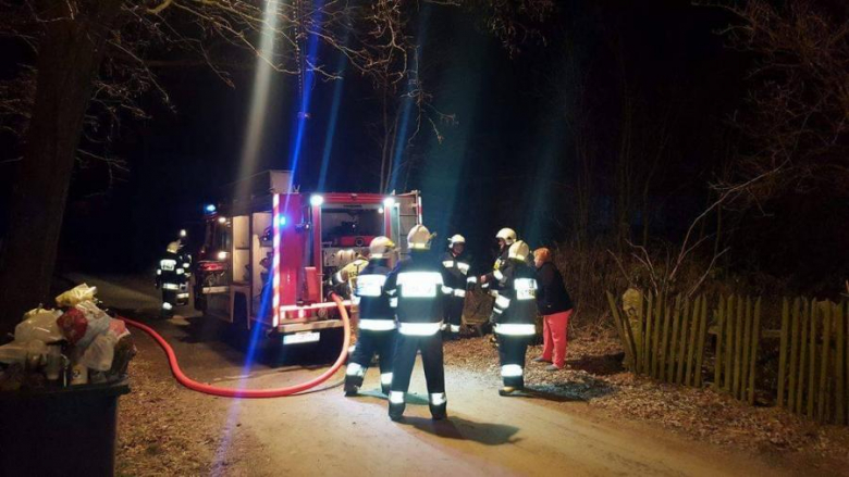 Pożar stodoły w Lusinie