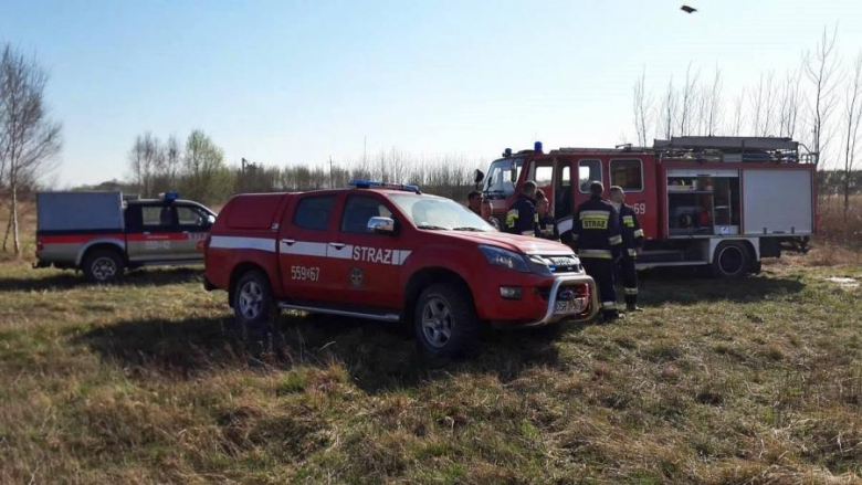 Pożar nieużytków w Miękini