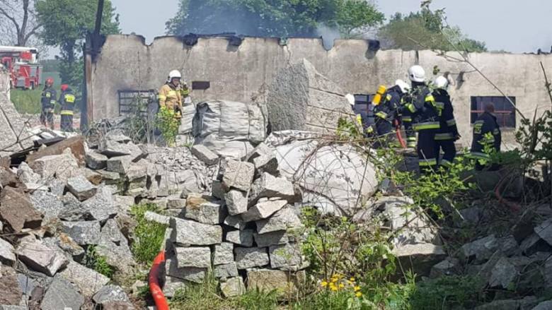 Pożar w zakładzie kamieniarskim
