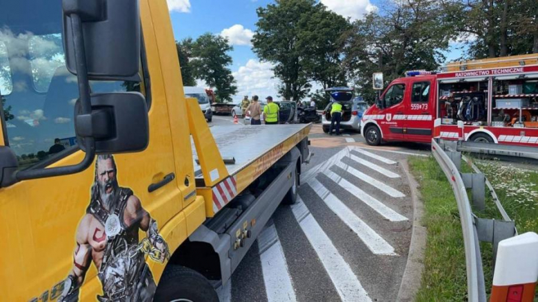 Wypadek na zjeździe z A4 w Kostomłotach