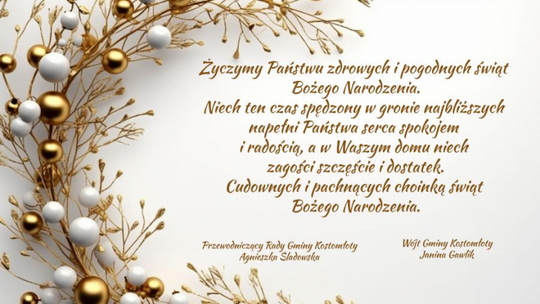 Życzenia świąteczne dla wszystkich mieszkańców Powiatu Średzkiego