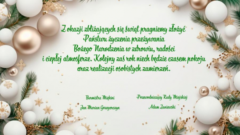Życzenia świąteczne dla wszystkich mieszkańców Powiatu Średzkiego