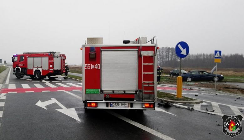 Kolizja na obwodnicy w Miękini