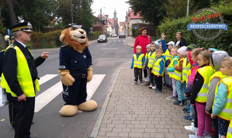 Przedszkolaki uczyły się przechodzić przez jezdnię