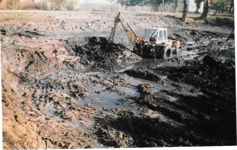 Prace przy renowacji stawu - archiwum