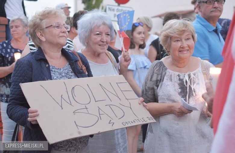 Protest przed budynkiem sądu w Środzie Śląskiej