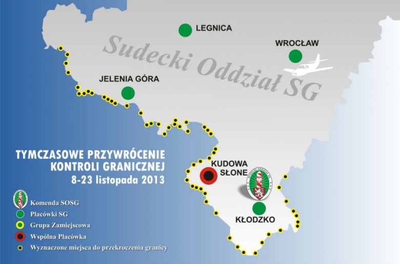 Mapa przejśc granicznych