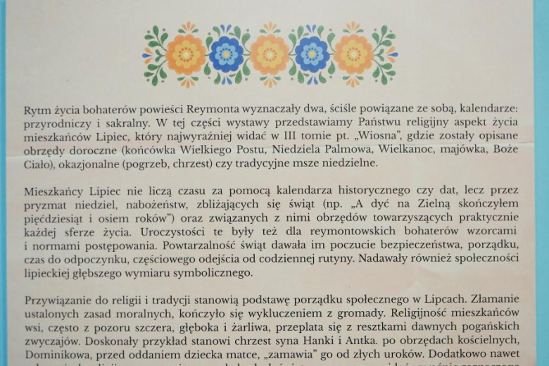 Wernisaż wystawy „Od świtu do nocy, od wiosny do zimy. Świat »Chłopów« W. S. Reymonta”.