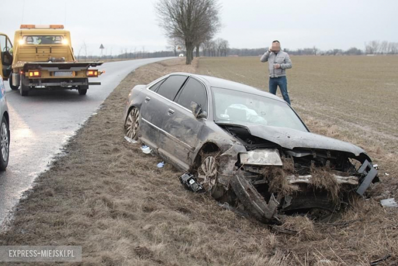 Wypadek samochodowy za Cesarzowicami