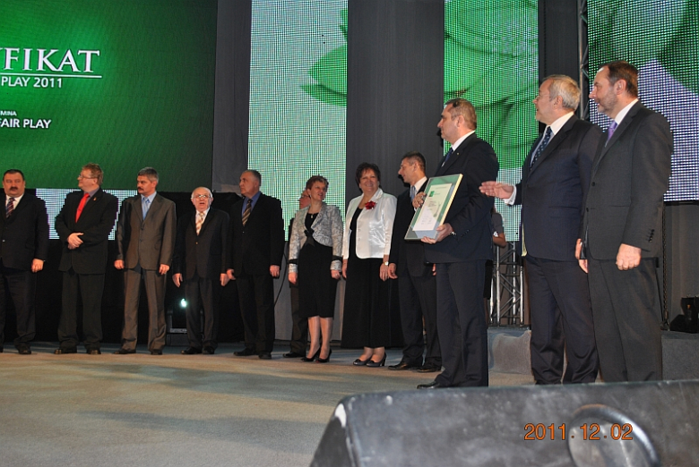 Uroczysta Gala wręczenia Certyfikatów „Gmina Fair Play 2011” 