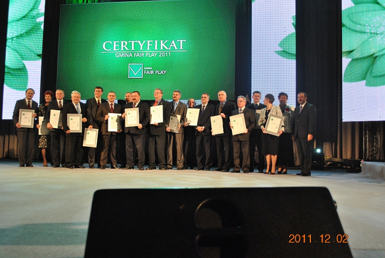 Uroczysta Gala wręczenia Certyfikatów „Gmina Fair Play 2011” 