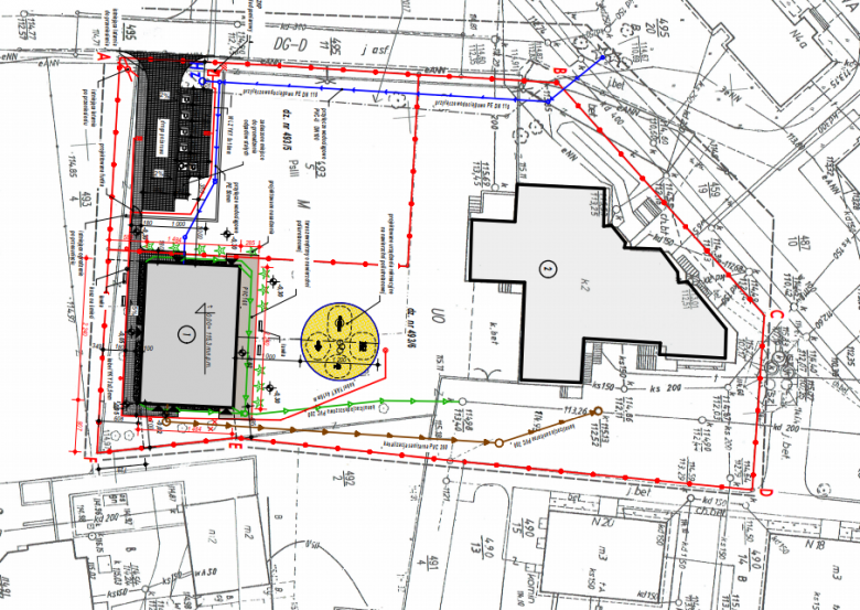 Projekt gdzie ma znajdować się nowy budynek