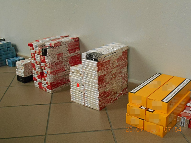 Znaleziony tytoń i papierosy