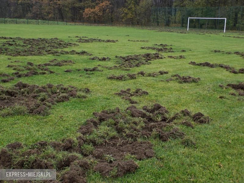 Zniszczone boisko w Szczepanowie