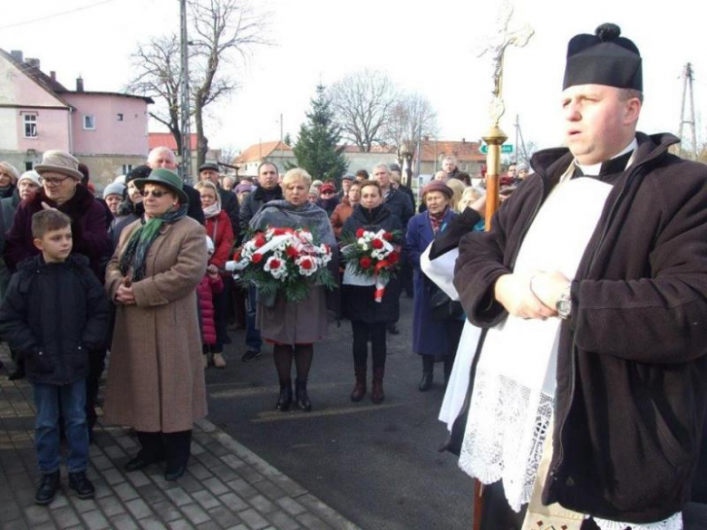Ceremonia poświęcenia krzyża w Udaninie
