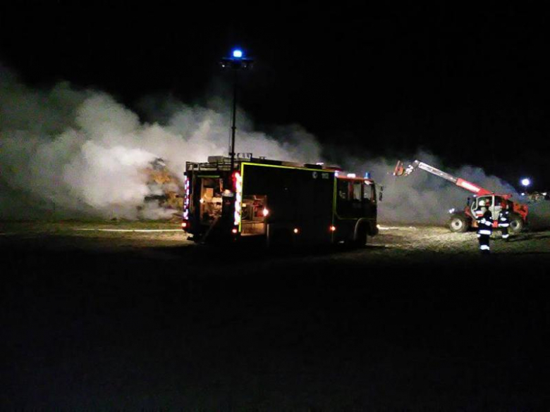 Pożar sterty słomy w Michałowie