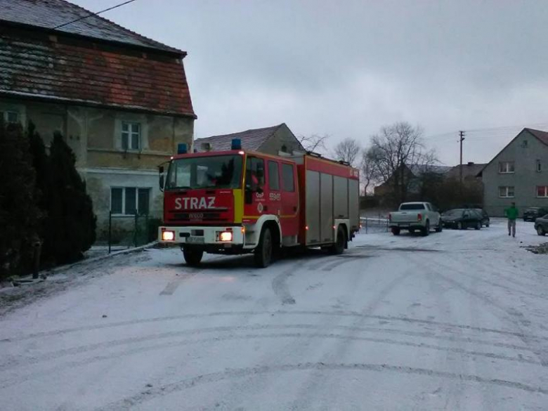 Pożar sadzy w kominie w Damianowie