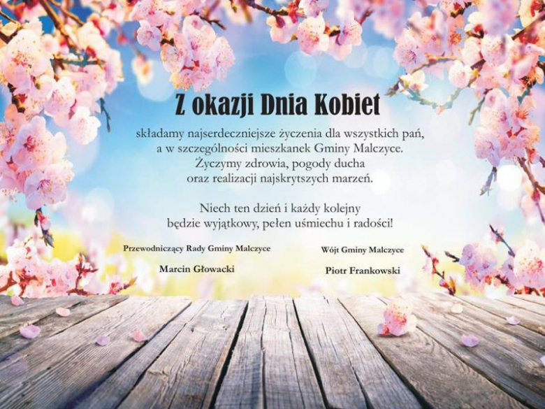Życzenia od władz gminy Malczyce