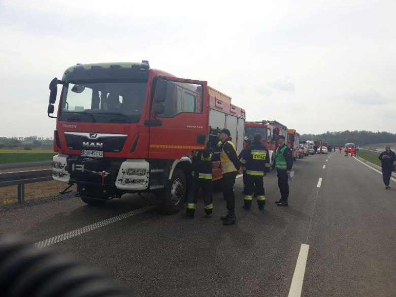 Ćwiczenia strażaków na S3