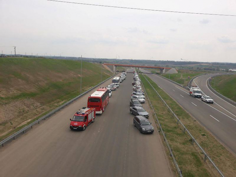 Ćwiczenia strażaków na S3