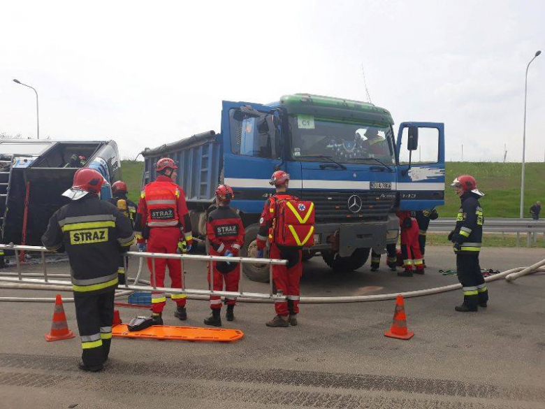 Ćwiczenia strażaków na S3