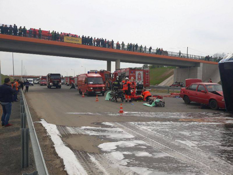 Ćwiczenia strażaków na S3