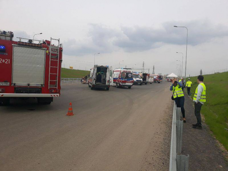 Ćwiczenia strażaków na S3