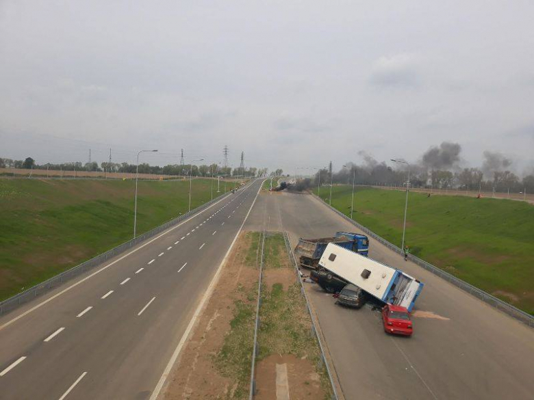 Ćwiczenia strażaków na S3