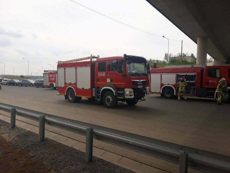 Ćwiczenia strażaków na S3