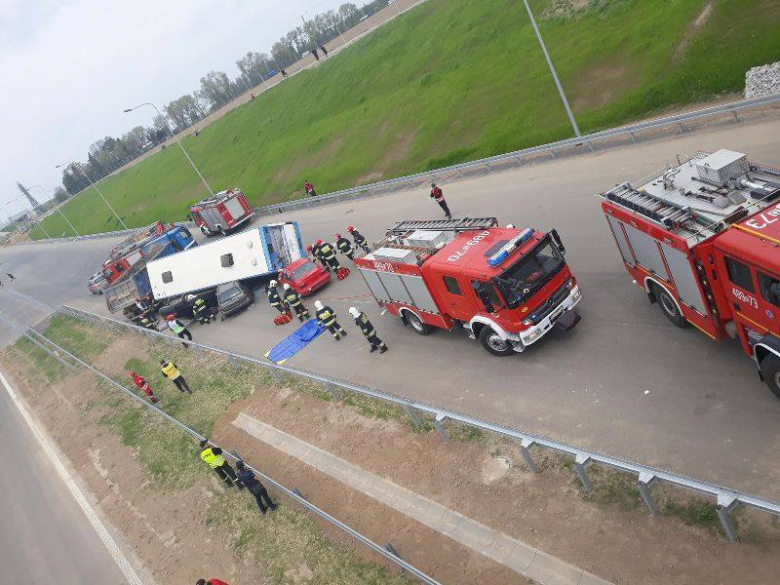 Ćwiczenia strażaków na S3