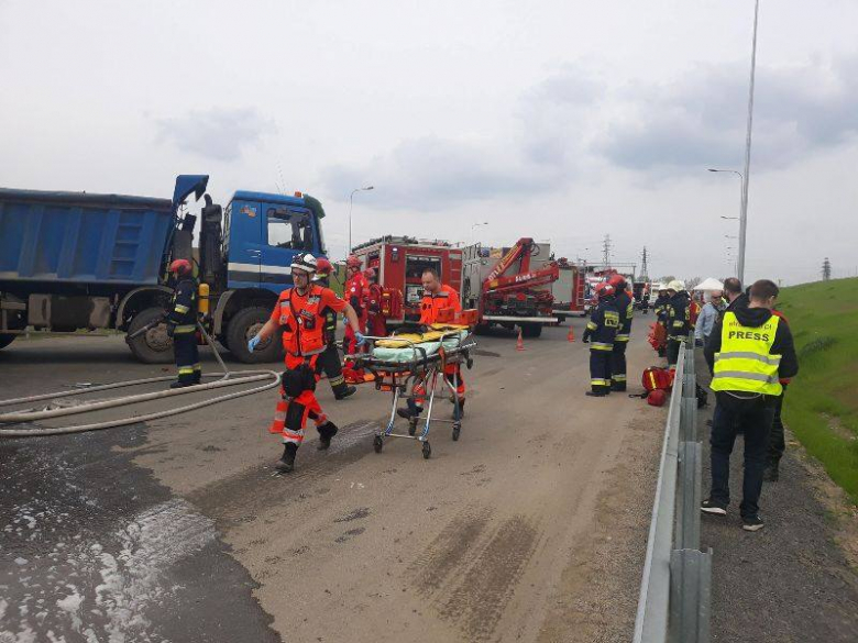 Ćwiczenia strażaków na S3