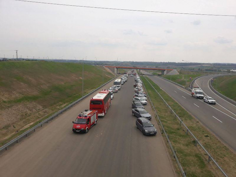 Ćwiczenia strażaków na S3