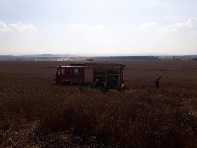 Pożar lasu i pola w Konarach