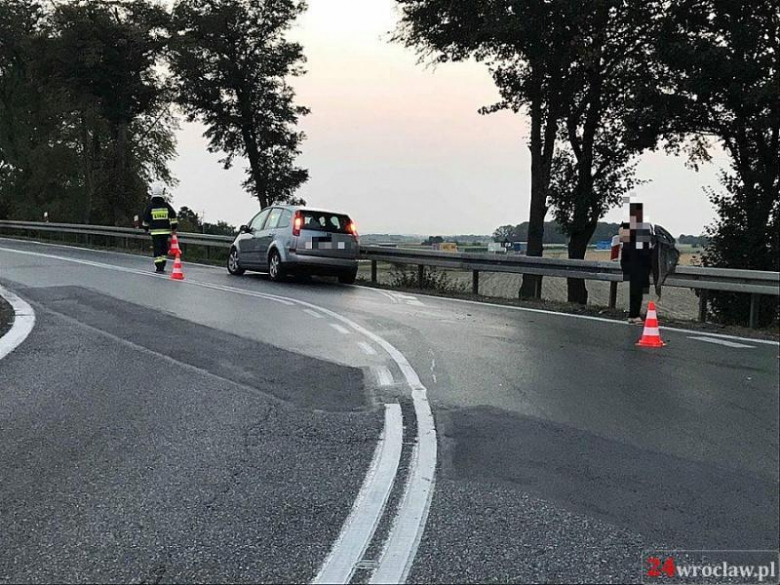 Kolizja na zjeździe z A4