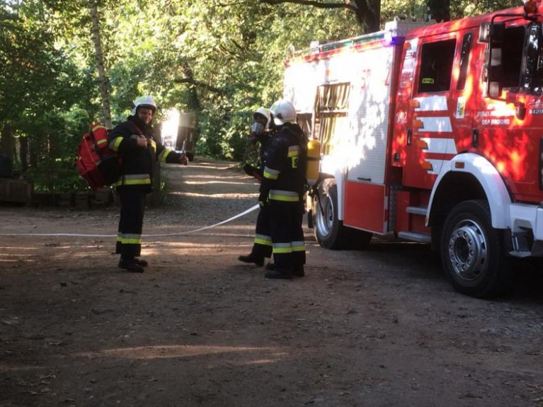 Plan zdjęciowy serialu, w którym zagrali strażacy z Brodna