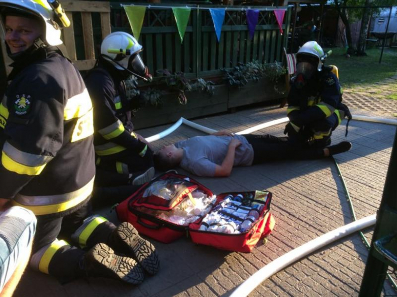 Plan zdjęciowy serialu, w którym zagrali strażacy z Brodna
