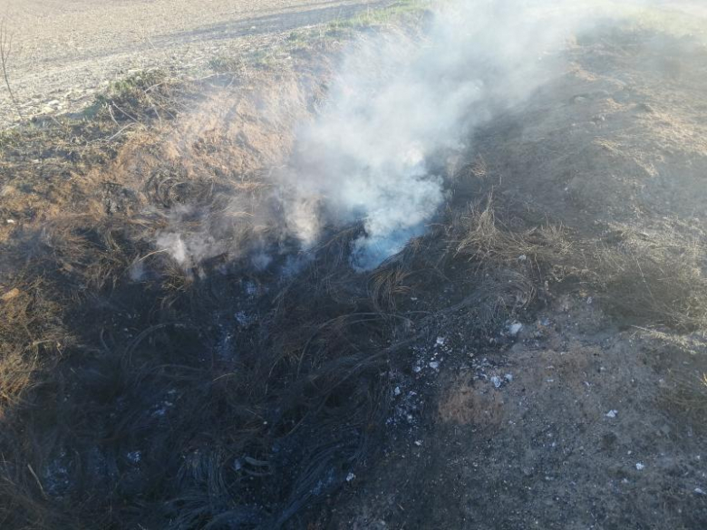 Ktoś podpalił stertę opon w Rakoszycach