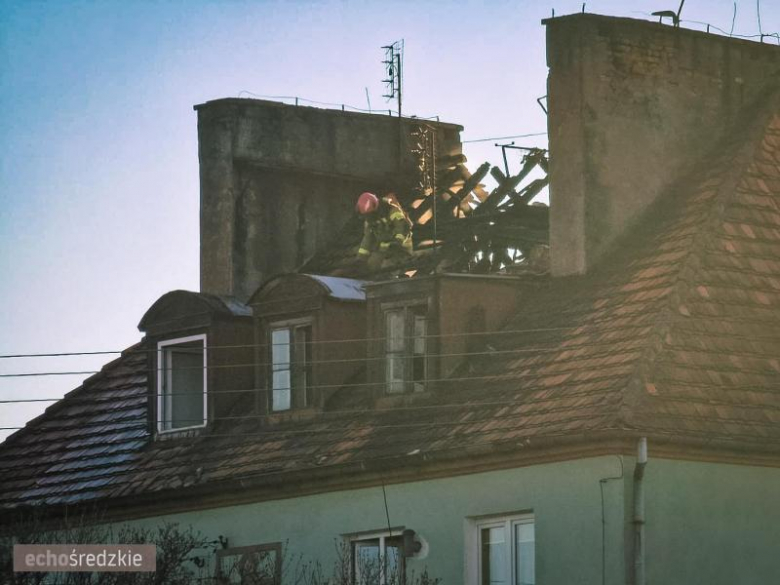 Pożar dachu i poddasza w Kostomłotach