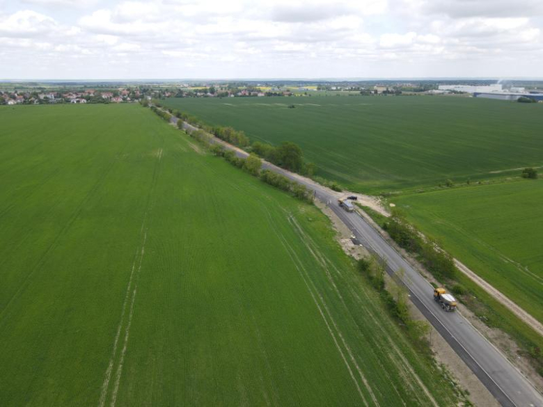 Postęp prac przy przebudowie drogi