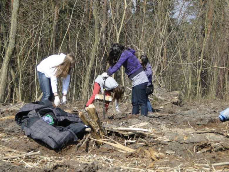 Sadzenie lasu na terenie Leśnictwa Mrozów - kwiecień 2012