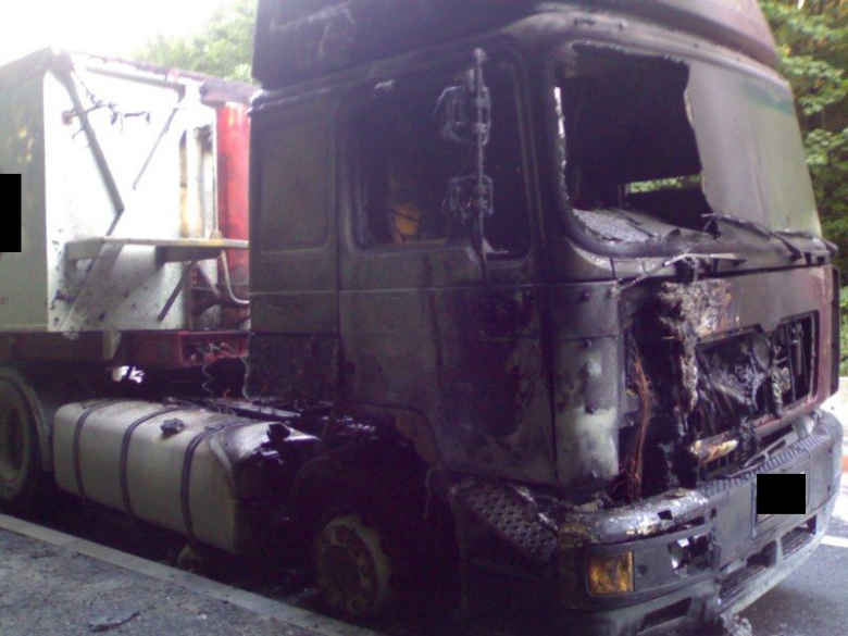 Kolejny pożar tira na K-8 