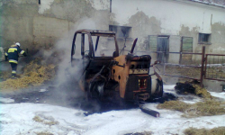 W Udaninie płonęła koparka