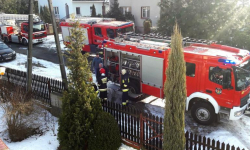 Pożar sadzy w kominie w budynku jednorodzinnym w Miękini