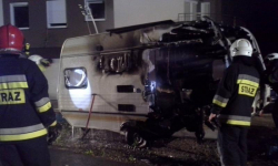 Pożar przyczepy kempingowej w Gniechowicach [AKTUALIZACJA]