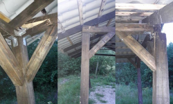 Pijany kierowca zniszczył wiatę. Wędkarze chcą by ją naprawił