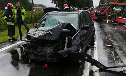 Poważny wypadek na DK8 koło Kobierzyc. Poszkodowana jedna osoba