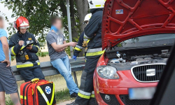 Zjazd w Kostomłotach: kolejne zderzenie osobówki z tirem. Poszkodowany został kierowca