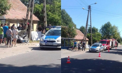 W Wichrowie motocyklista wjechał w słup. Na miejscu jest policja i straż pożarna [foto]
