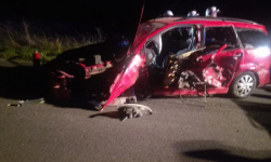 Zdarzenie czołowe w Dankowicach. Droga była całkowicie zablokowana