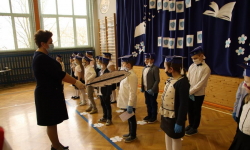 Pasowanie pierwszoklasistów w Szkole Podstawowej w Udaninie 